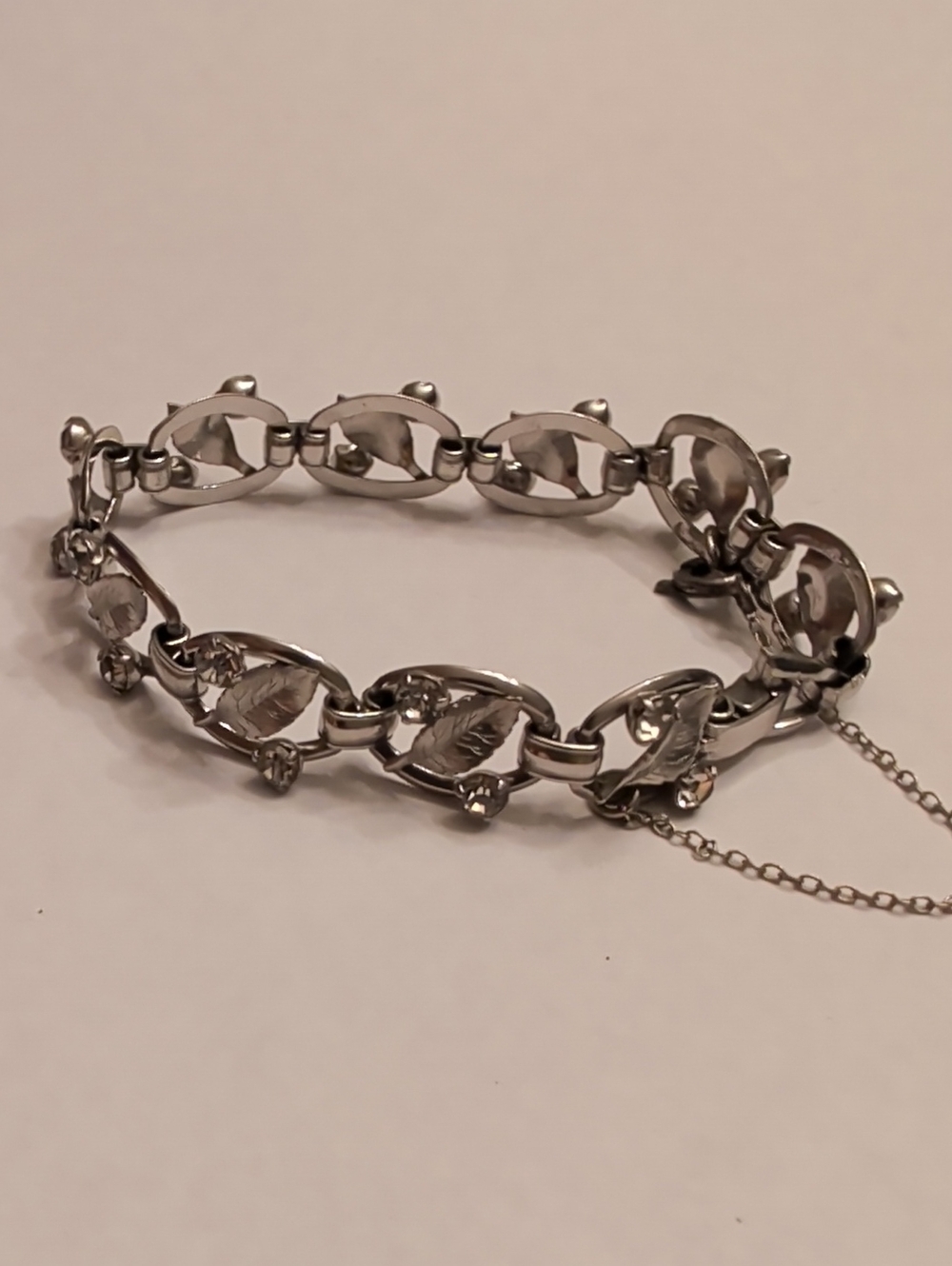 Vintage Krementz Silver Tone Rhinestone Bracelet